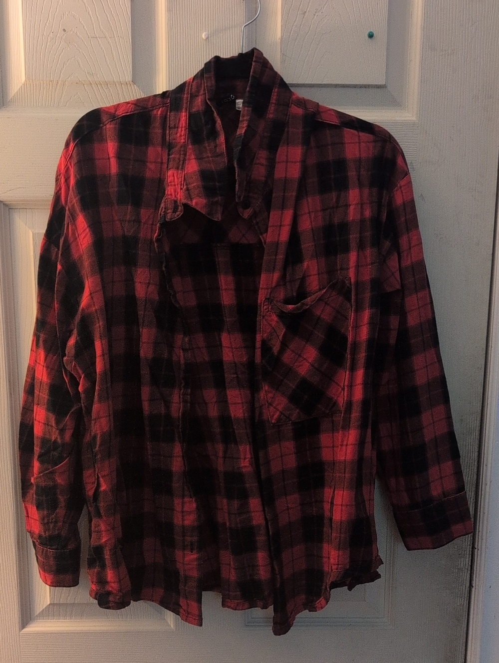 Women's Red & Black Plaid Flannel Shirt